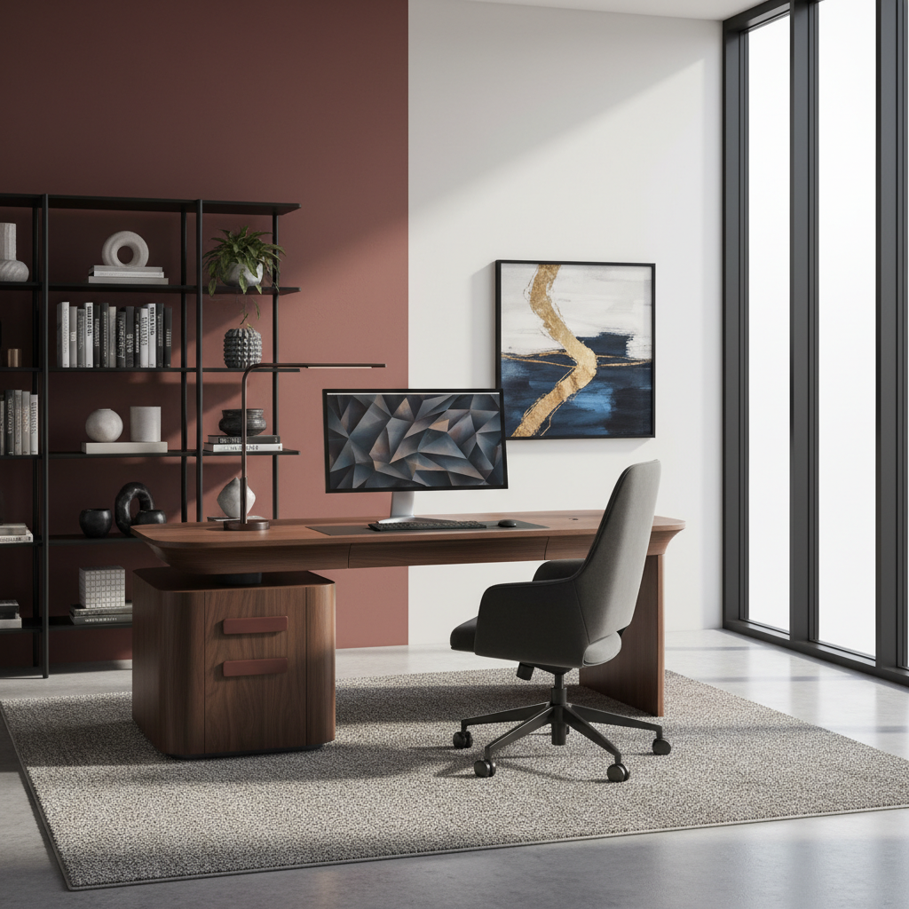 Un birou modern, ergonomic, cu scaun elegant, mobilier inovator și lumină naturală, inspirat de tendințele NYCxDesign.
